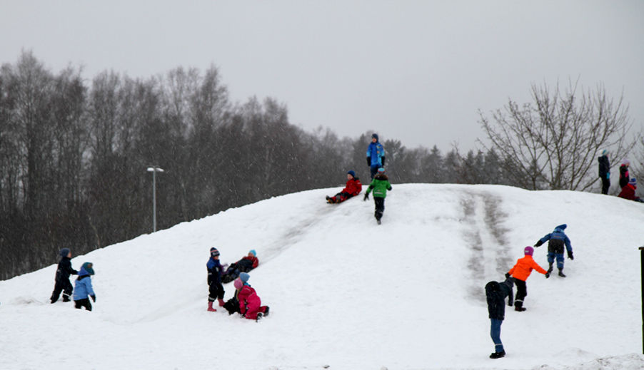 Barn som leker i snøen 6