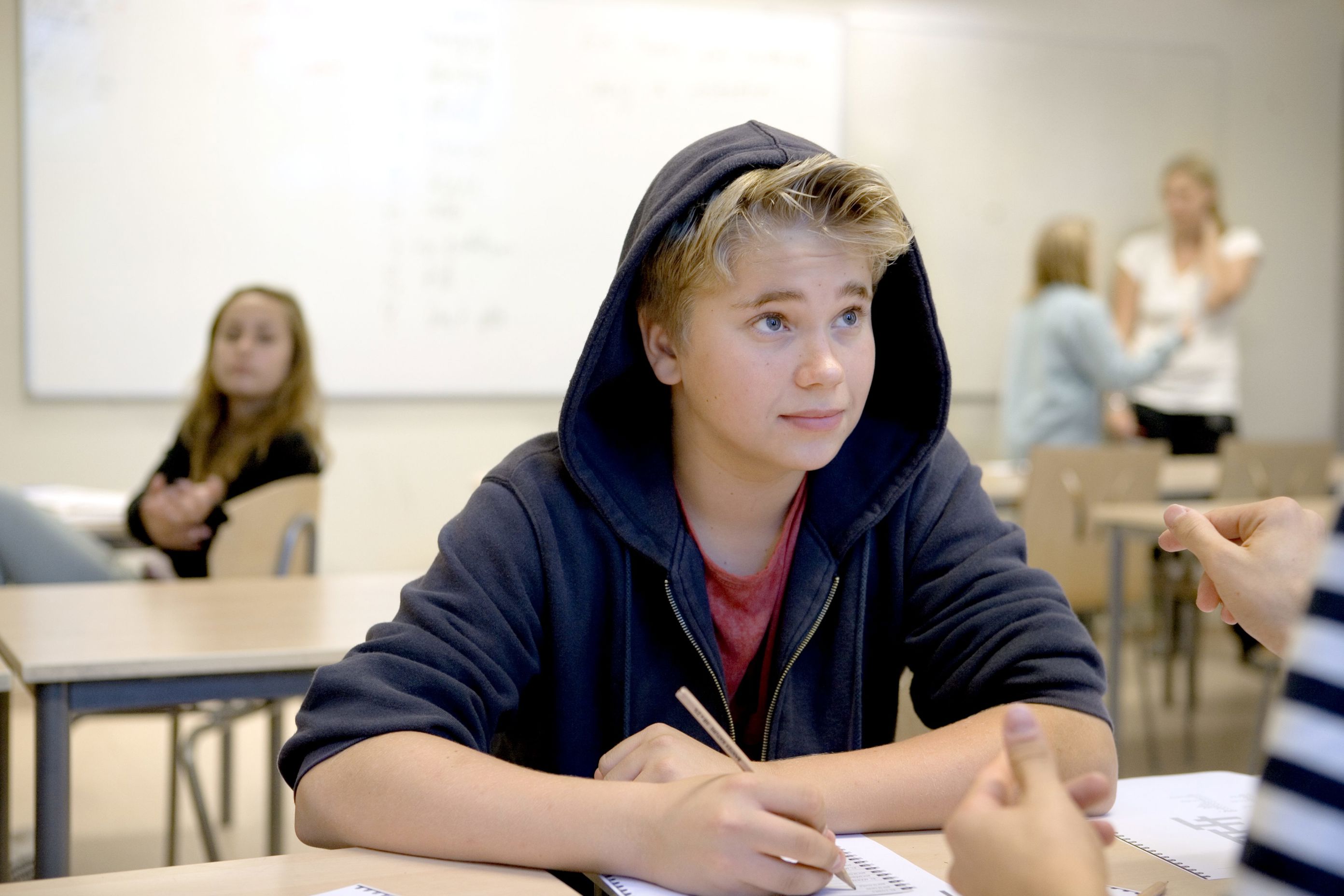 Elev i klasserom